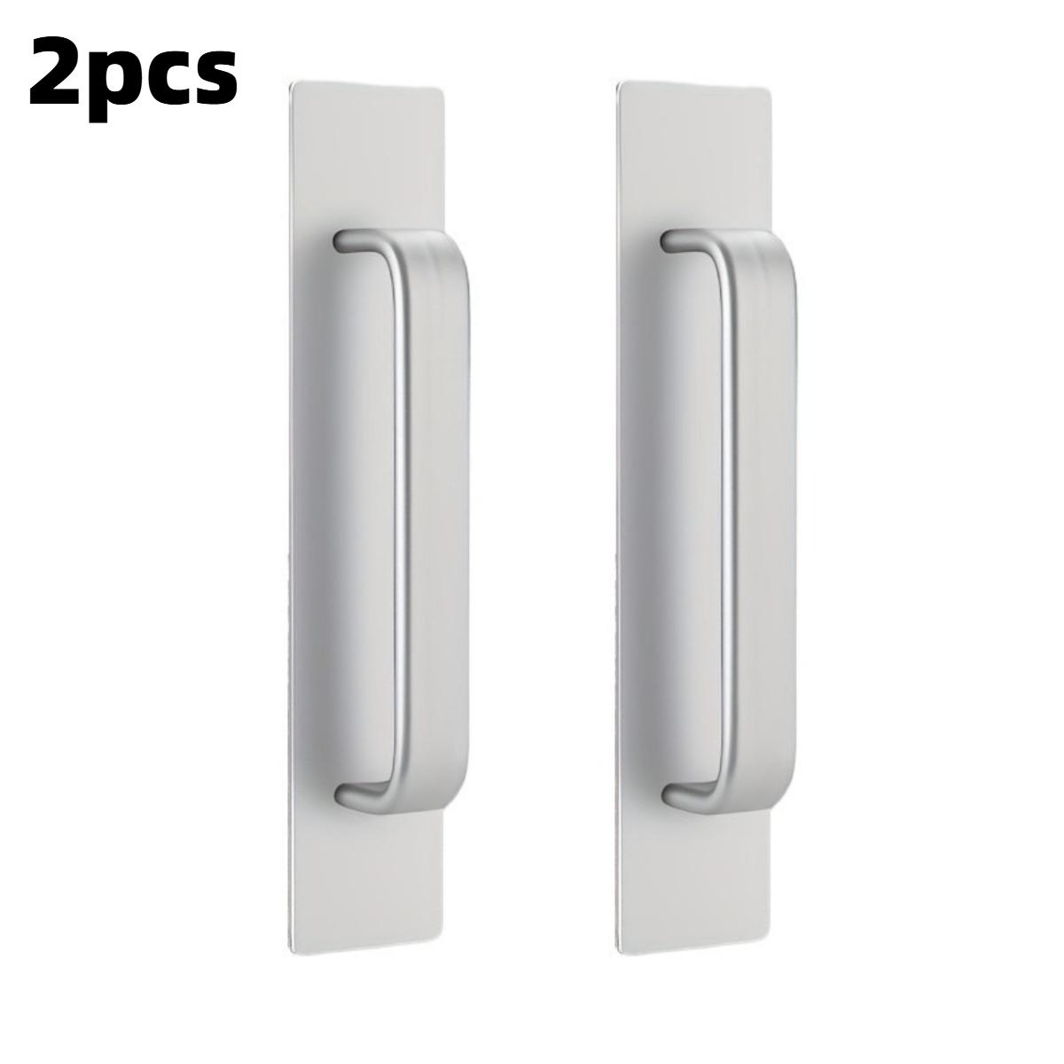 

2pcs Black Oval Plastic Door Handles | Push-Pull, Drill-Free Installation for Garage and Closet Doors