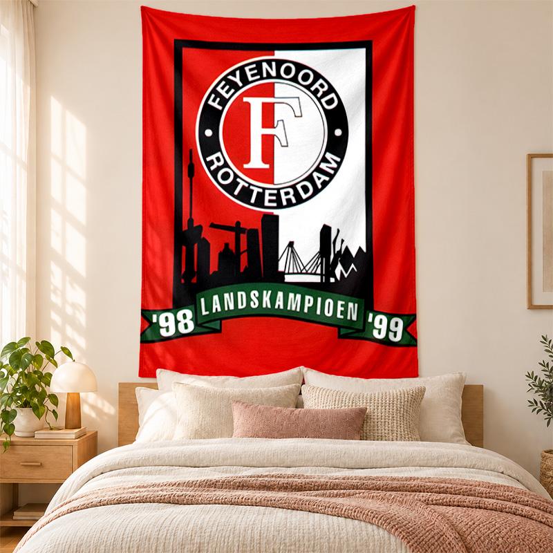 Feyenoord Rotterdam Wandkleed hoge kwaliteit voor het decoreren van woonkamer slaapkamer studentenkamer muren ideaal als slaapkamer muurdecoratie of vakantiegeschenk