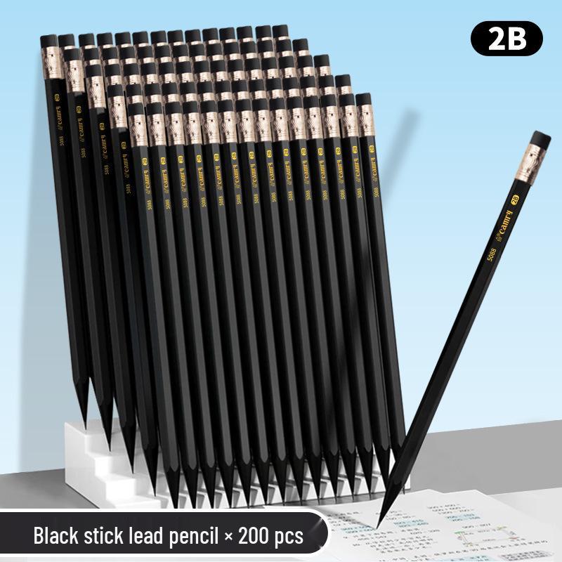 Premium Black Wood Hexagonal HB2B Pencil for Students and Office Writing & Drawing