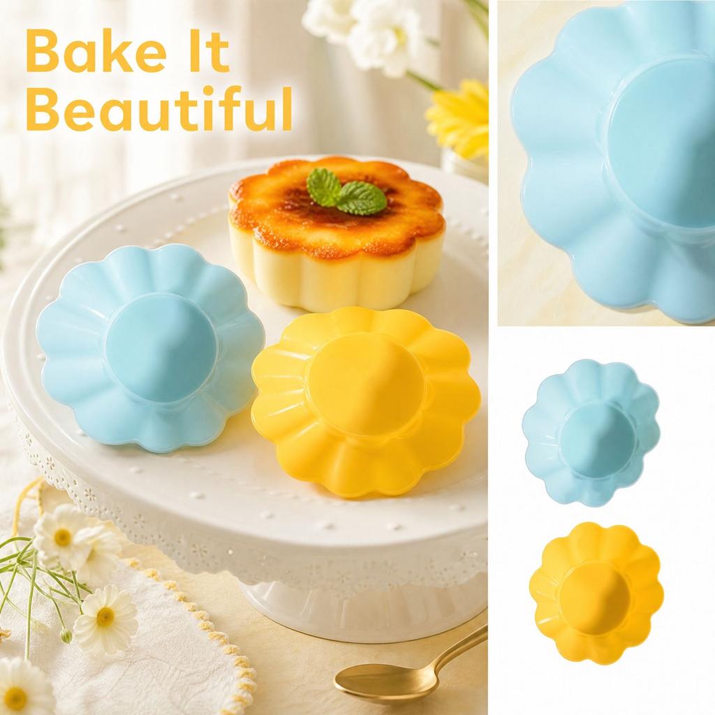 Heat Chrysanthemum-Shaped Muffin Cups for Baking Cakes, Puddings and Cupcakes
