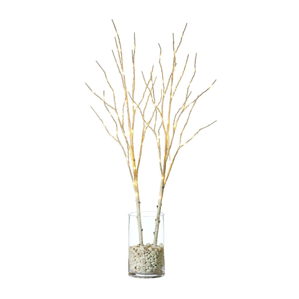 Hairui White Birch Branch String 100 Ambient Stylish Nordic Timer White Not Lights, 80cm, LEDs, Battery-Operated, Lighting, Style, Function,