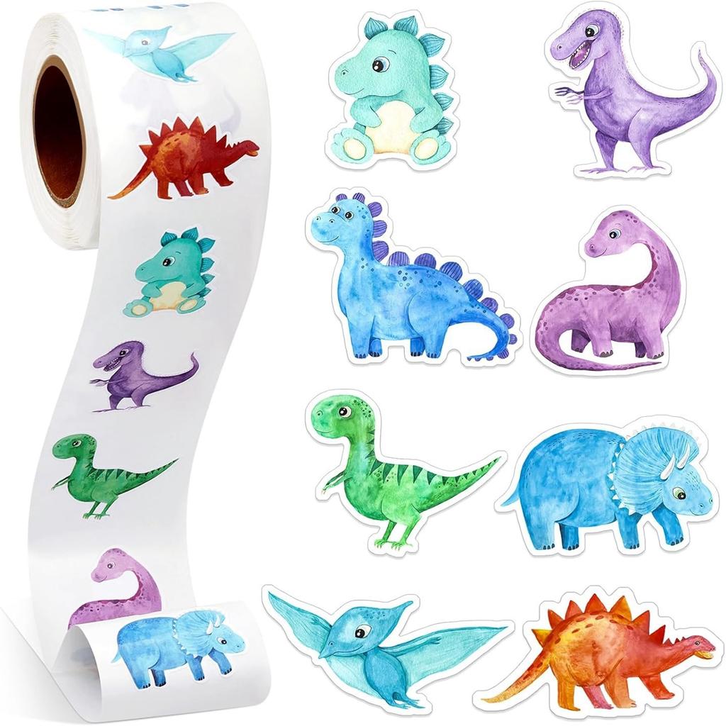 500 Pcs/roll Animal Stickers Teacher Reward Stickers Cute Animal Space Stickers School Supplies Incentives Roll Sticker 1 inch