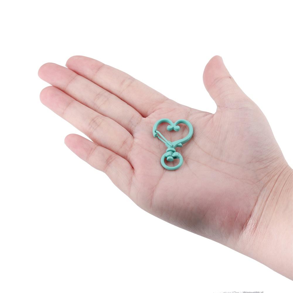 5Pcs/Lot Colorful Metal Heart Lobster Clasp Hooks Key Rings Connectors for DIY Keychain Jewelry Making Findings Accessories