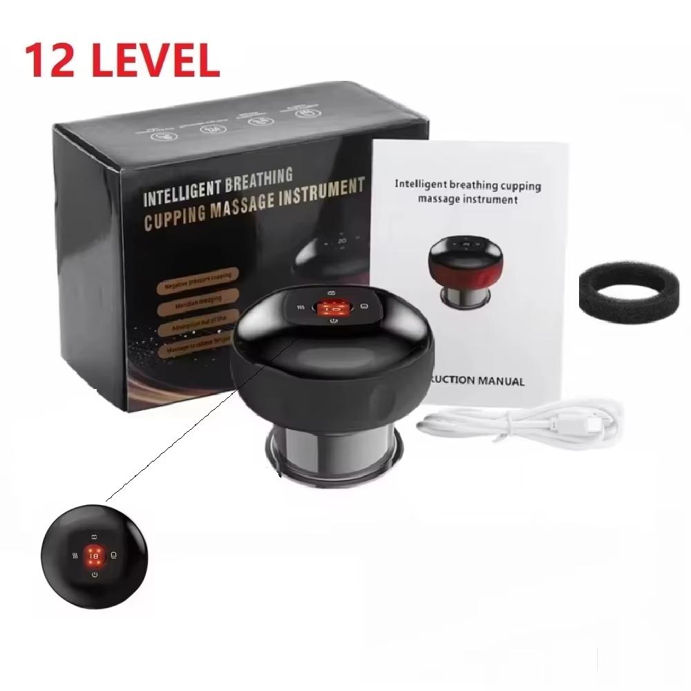 2026 New Muscle Recovery Rechargeable Electric Vacuum Cupping Set Wireless 6/12 Level Skin Scraping Massage Guasha Tool for Household Use