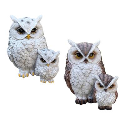 Bufniță statuie animal pasăre sculptură miniatură ornament decorativ rășină figurină grădină decor pentru curte terasă ghiveci de flori