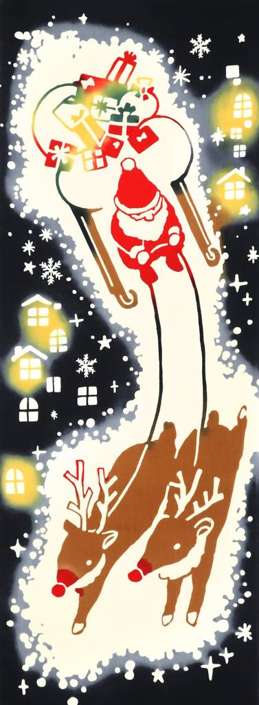 Airashika Japanese Goods Chusen Tenugui Has Christmas 33 X 90cm "Santa Come"