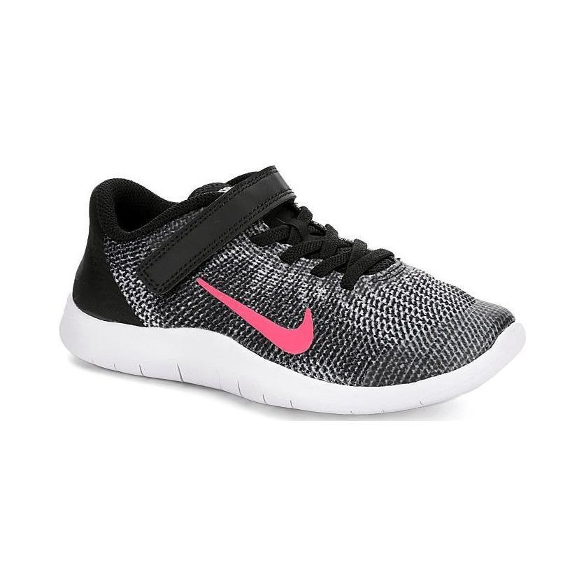 Nike Flex 2018 RN Slip Resistant Anti Kick Slip Resistant Anti Kick Low top Kids' Running Shoes Black White Red AH3437-001