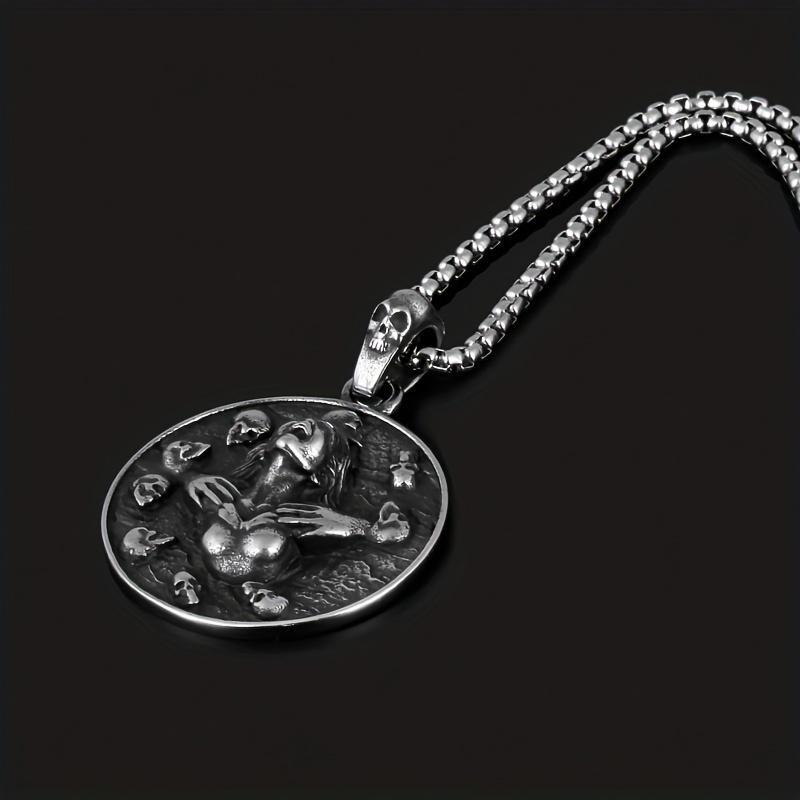 Herremotehalskjede Anheng Tilbehør Vintage gotisk punkstil Monsterskalle Smykker Herregave