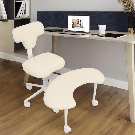 Sedia da Ufficio a Gambe Incrociate, Sedia da Scrivania ADHD, per Adulti, con Ruote, Supporto Lombare Criss e Altezza Regolabile