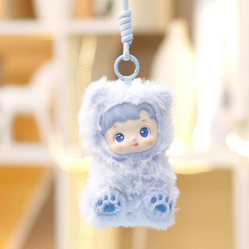 Solid Kids Color Plush Doll Keychain Stuffed Toy Gift For Birthday Bag Pendant