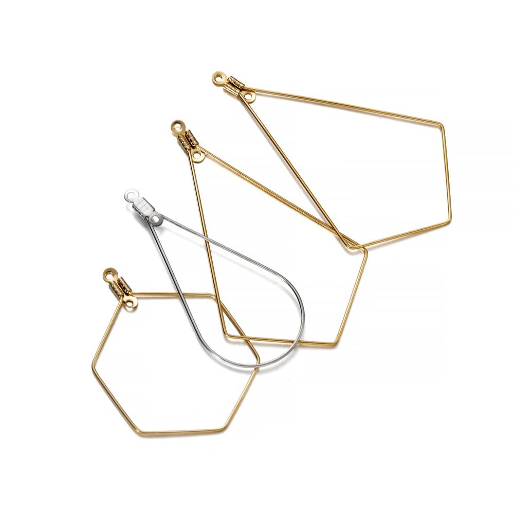 10-20Pcs/Pack Geometric Figure Blank Stainless Steel Charm Pendant Tray Bezel Epoxy Resin Molds For DIY Jewelry Making Supplies