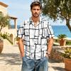 Men's Casual Short Sleeve Shirt Cotton Linen Blend Lightweight Breathable Button Down Collar Summer Top