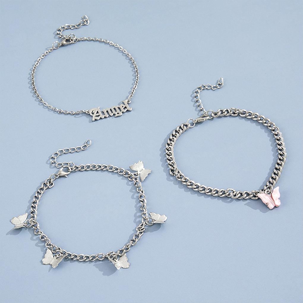 3 Pieces Fashion Anklets Foot Jewelry Sandals Barefoot Decorations Fashionable Women Accessories Adorable Alloy Jewelries