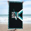 Port Adelaide Power Print Beach Towel, Large Soft Quick Dry Towel for Beach Camping Swimming
