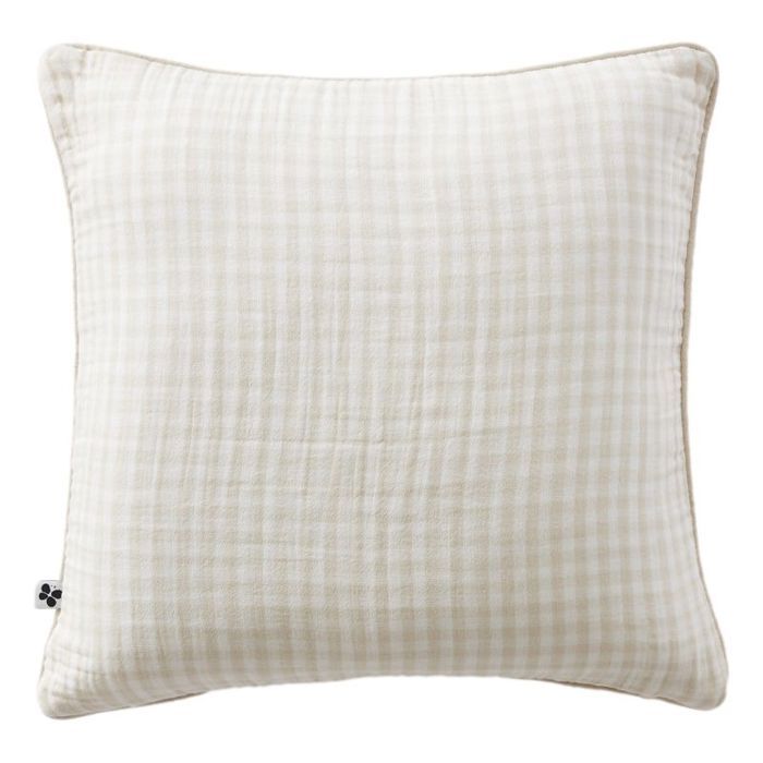 Coussin déhoussable avec passepoil Tissé teint "Vickie" toutes dimensions "Gaze de Coton" l'Effet Papillon - Vickie Pampa - Coussin