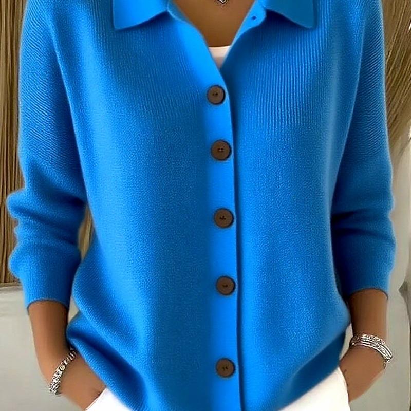 European Style Button Knitted Sweater Cardigan Jacket Fall and Winter Solid Color Casual Fashion Women Clothing