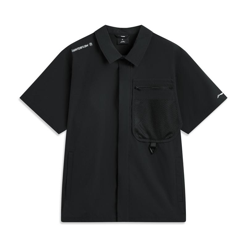 

Li Ning CF Повседневная Универсальная Быстросохнущая Прохладная Футболка с Коротким Рукавом Мужская рубашка Черный ASHV055-1 S