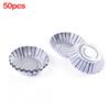 50Pcs Egg Tart Aluminum Silver Cupcake Cake Cookie Mold-Mould Tin Baking Tool