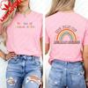Big Fan of HuUnisex Rights Graphic TShirt Retro Rainbow Print On Front Back Crew Neck Short Sleeve Tee for Unisex Unisex Tops