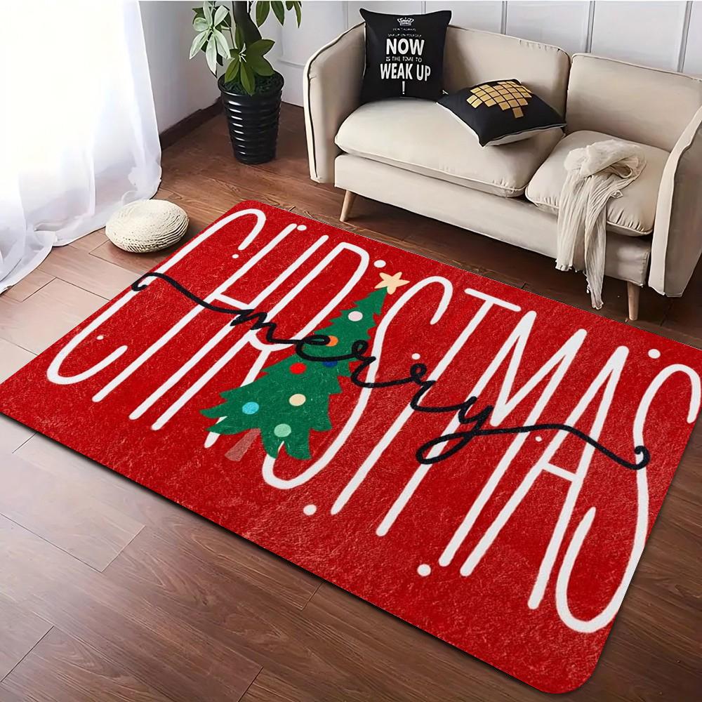 

Рождественский красный полосатый ковер Ковер Нескользящий Моющийся ковер для гостиной Спальни и Домашнего декора Напольный коврик 40x60cm