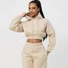 1116 European and American women's clothing velvet urban leisure sports leisure drawstring hooded trousers set