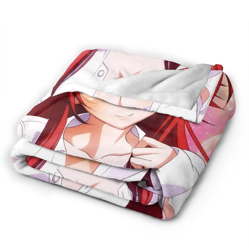 High School DxD Rias Gremory Anime Flannel Blanket Anime Soft Warm Throw Blanket for Bedroom Travel Bedspread Sofa Bed Cover