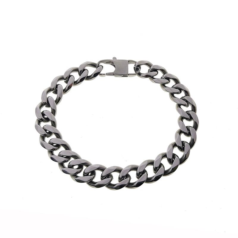 316l Stainless Steel New Chinese Style Polished Cuban Link Bracelet for Men Women Geometric Texture  Jewelry
