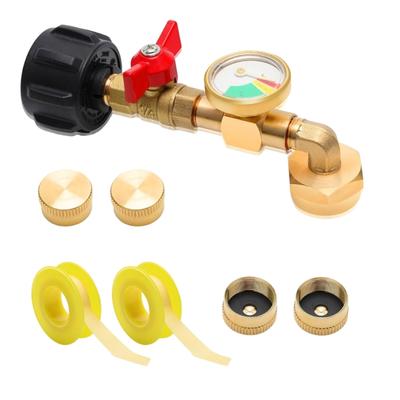 Adaptador Prático para Churrasqueiras a Propano Conexão Rápida com Manômetro Metal Propanes Grills Fitting para Cozinhar