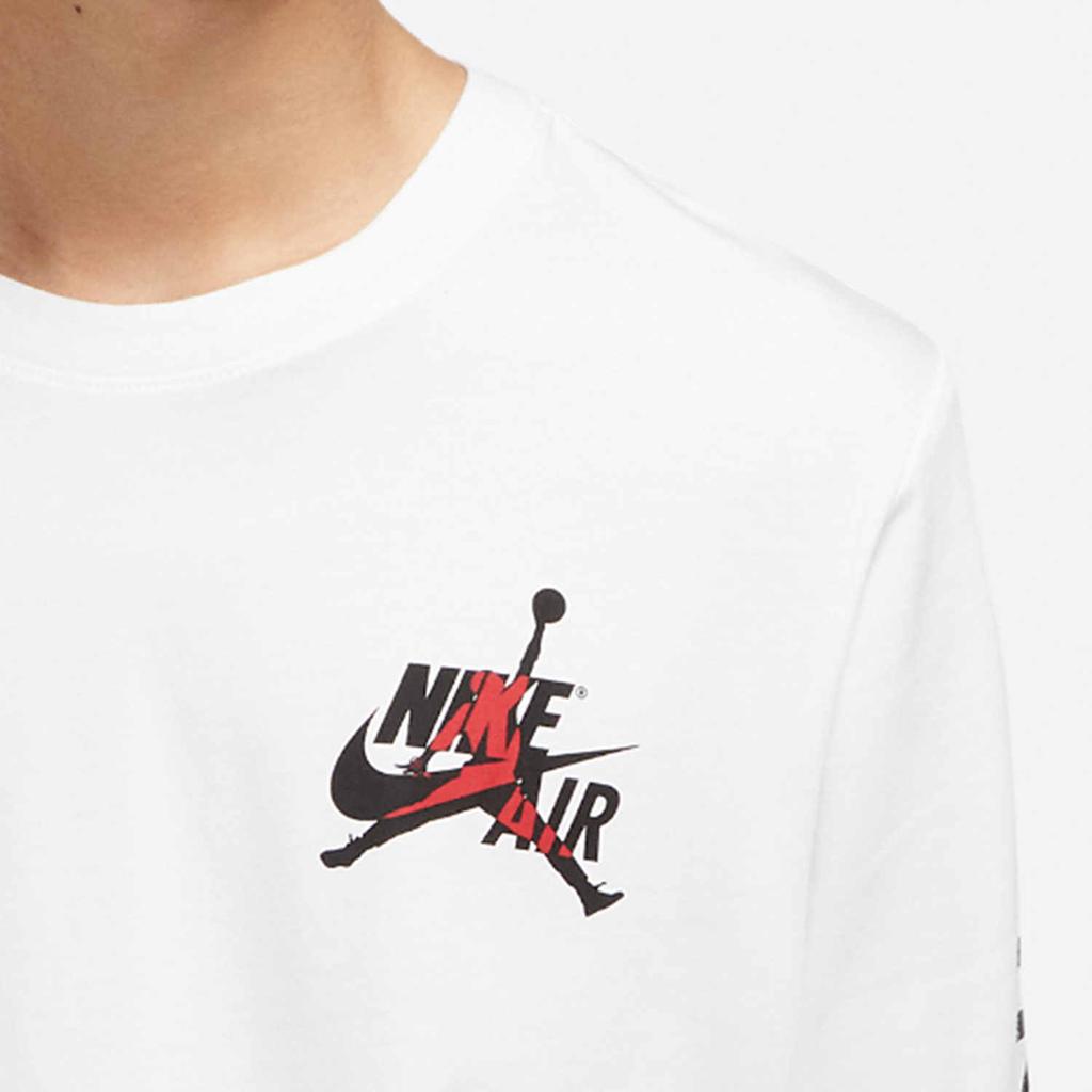Jordan Logo Print Crew Neck Long Sleeve T-Shirt Men Tops White DN1447-100
