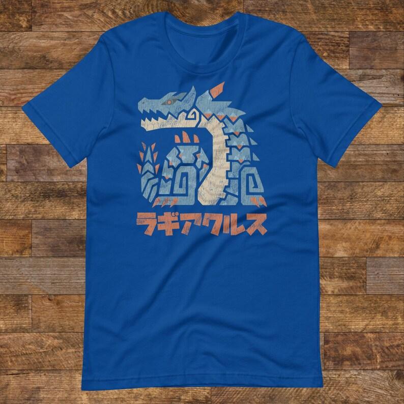 Monster Hunter Lagiacrus Tee Wilds Japanese Fan Art Gaming Merch Unisex Soft Oversized Harajuku Casual Cotton Trendy T-shirt