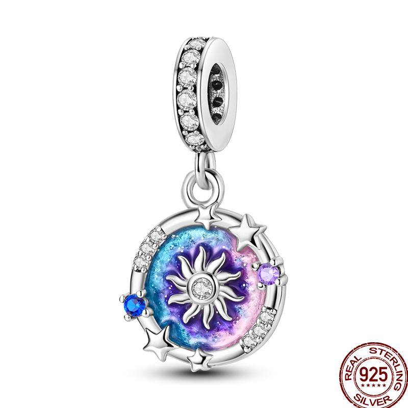 Copper Tarot Star Moon Sun Cross Bible Holy Blessing Amulet Beads Fit 3Mm Pan Original Bracelet Diy Gift