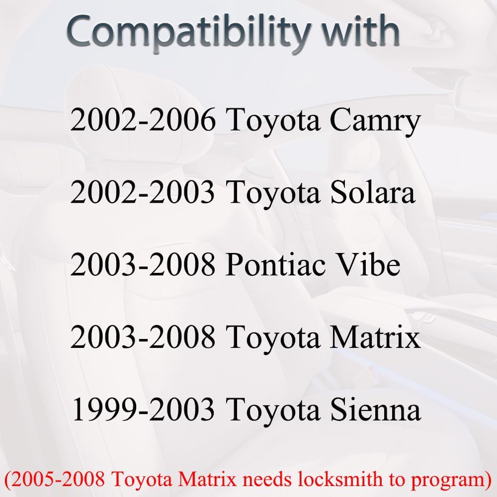 Key Fob Keyless Entry Fits for Toyota Camry 2002-2006 / Matrix Pontiac Vibe 2003-2008 / Sienna 1999-2003 /Solara 02-03 Remote Control Replacement