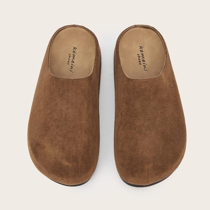 Thick-soled women's outer wear increases the height of autumn new models, one pedal bag head and half drag Boken shoes