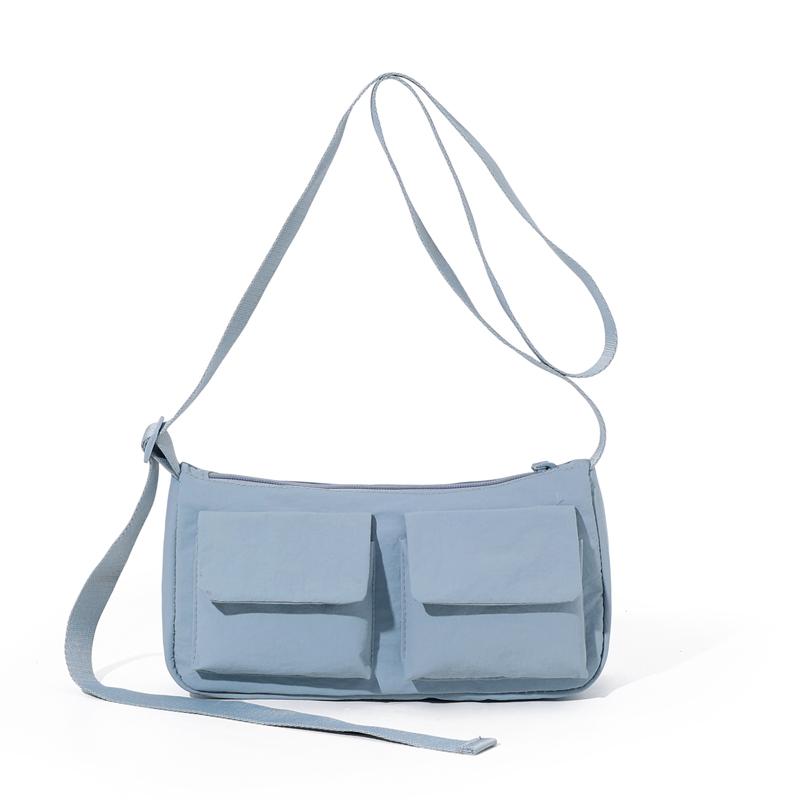 Bolsa Mensageiro Masculina para Deslocamento Bolsa de Ombro Leve Multibolsos Bolsa Feminina