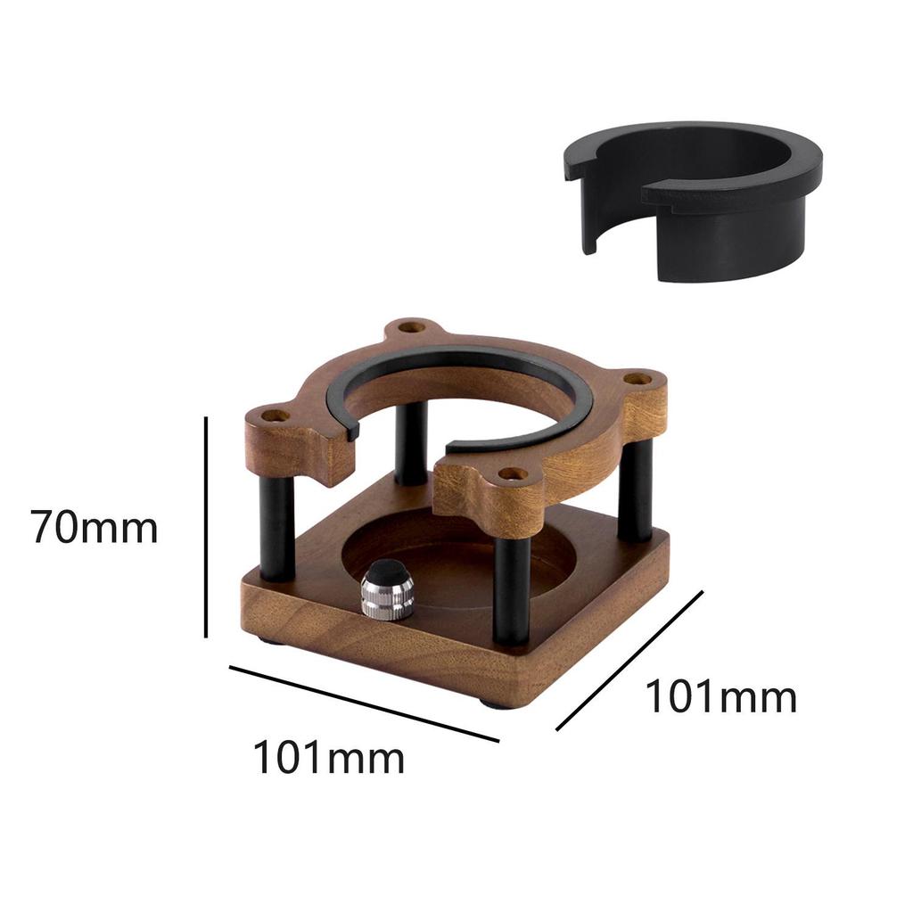 Multi-Functional Solid Wood Coffee Tamper & Distributor Base with Handle Holder