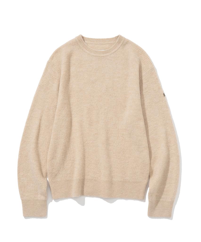 UNIFORM BRIDGE Alpaca Crew Neck Knit Beige