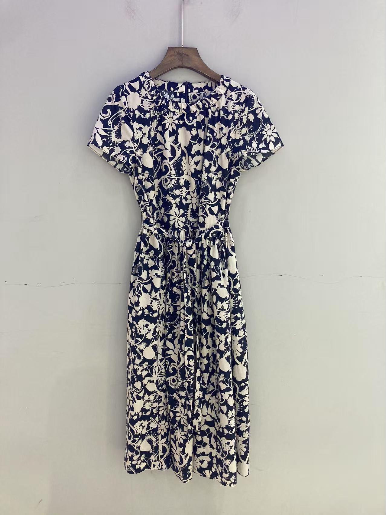 

Myst&Za25 Women s High-End Cotton Print Dress with Belt - Summer/Autumn Slimming Fit Large (40)