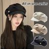 Cloud Hat Women'S Japanese Style Face-Showing Small Plain-Looking Beret Casual All-Match Beret Octagonal Cap