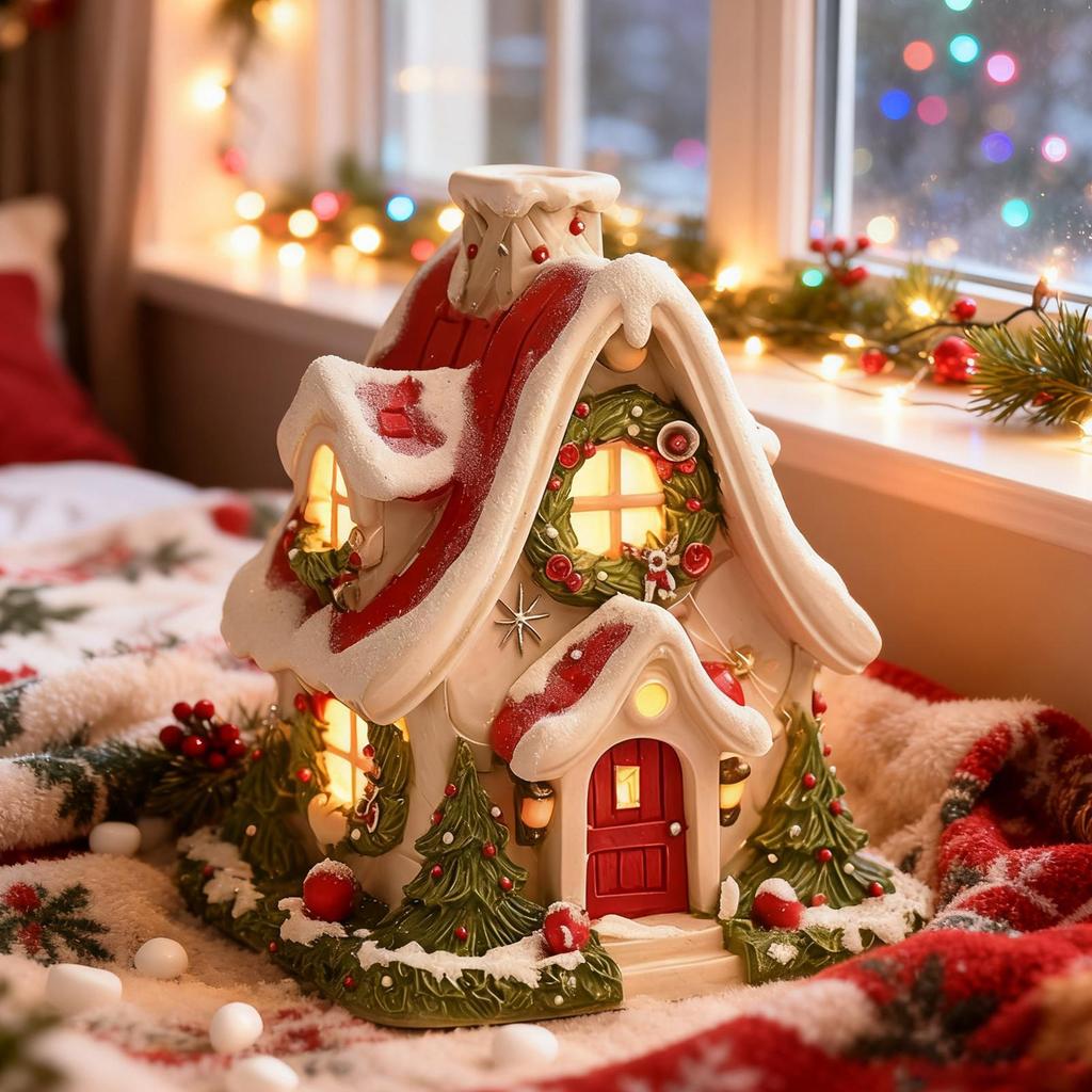 Incense Burner Holder Christmas House Tabletop Decoration Christmas Cabin Incense Holder Burner For House Home Living Room