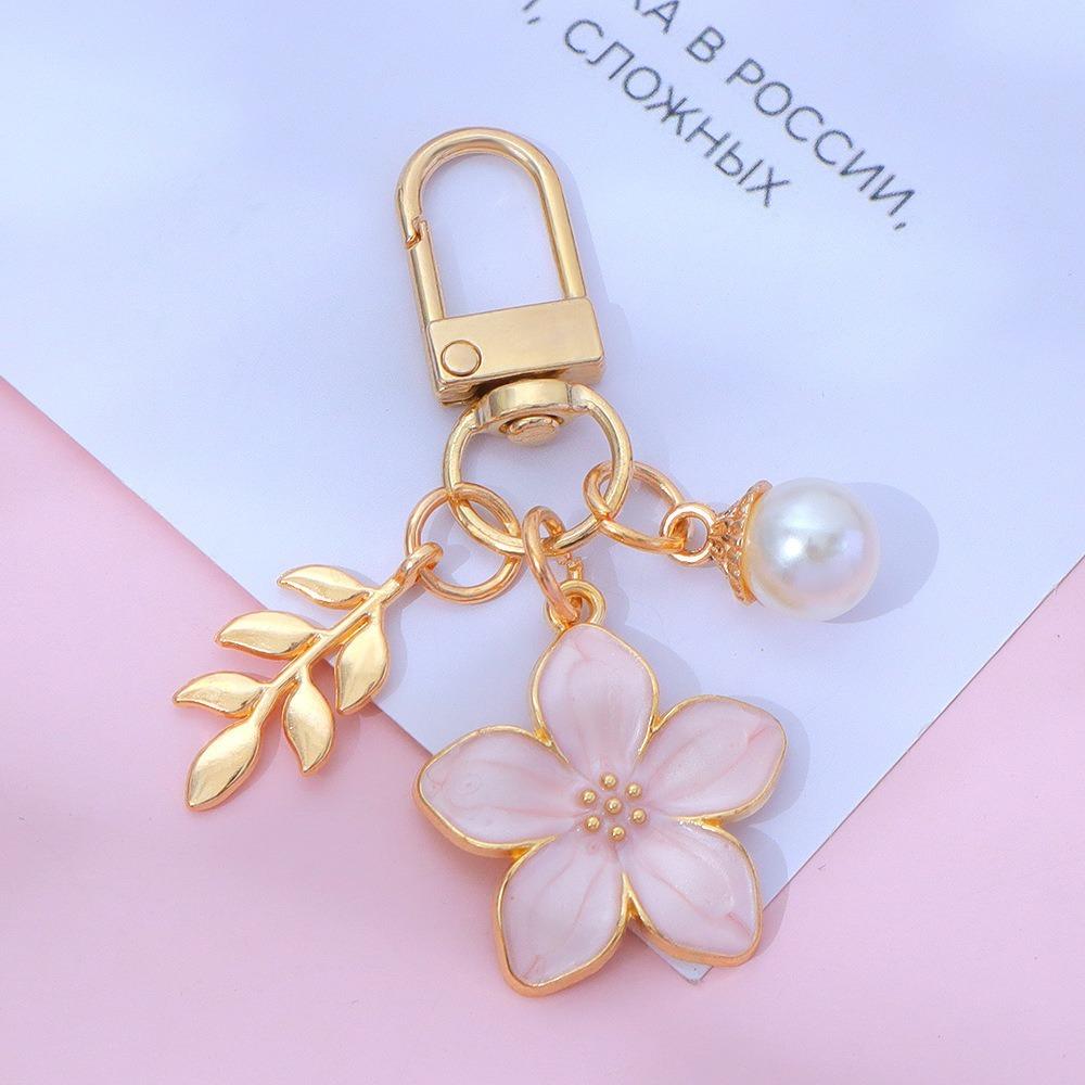 Enamel Flower Flower Keychain 3D Flower Ball Sakura Keychain Romantic Key Ring Girls Women