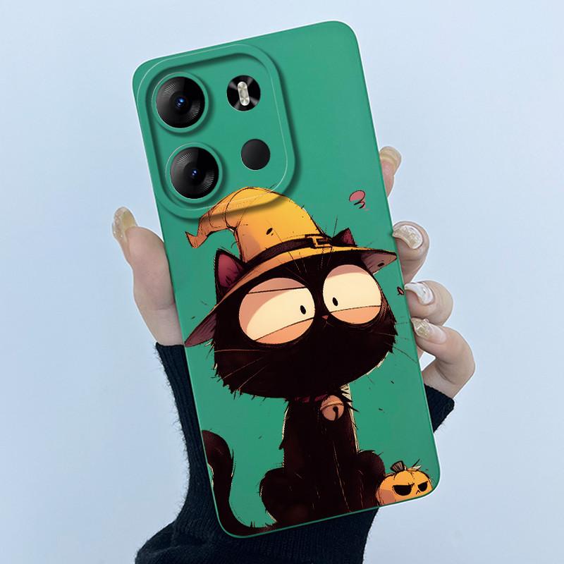 For Tecno Spark Go 2023 Pop 7 Pro BF7 Infinix Smart 7 Plus Smart7 HD Case Lovely Cartoon Cat Liquid Silicone Soft TPU Back Cover