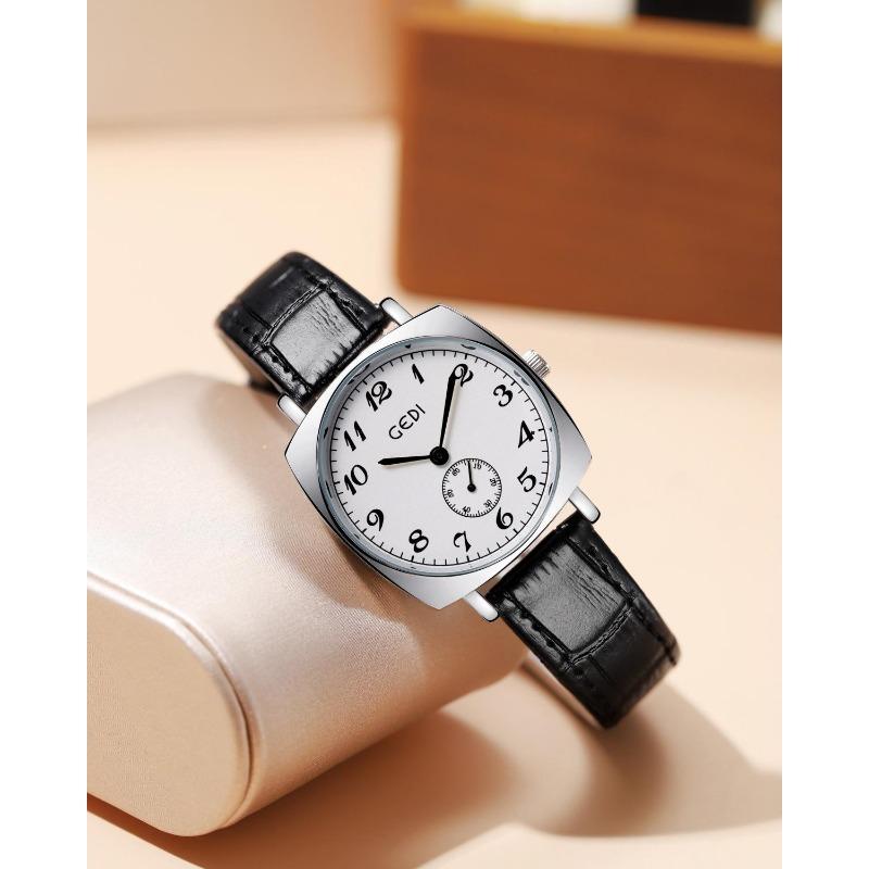 Men's Watch Simple Two Needle Two dial Couple Watches Retro Waterproof High-end Leather Strap Women Fashion Quartz Wristwatches