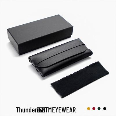 Fashionable Snap Button PVC Leather Eyeglasses Case - Black & White Soft Pack, Ready Stock
