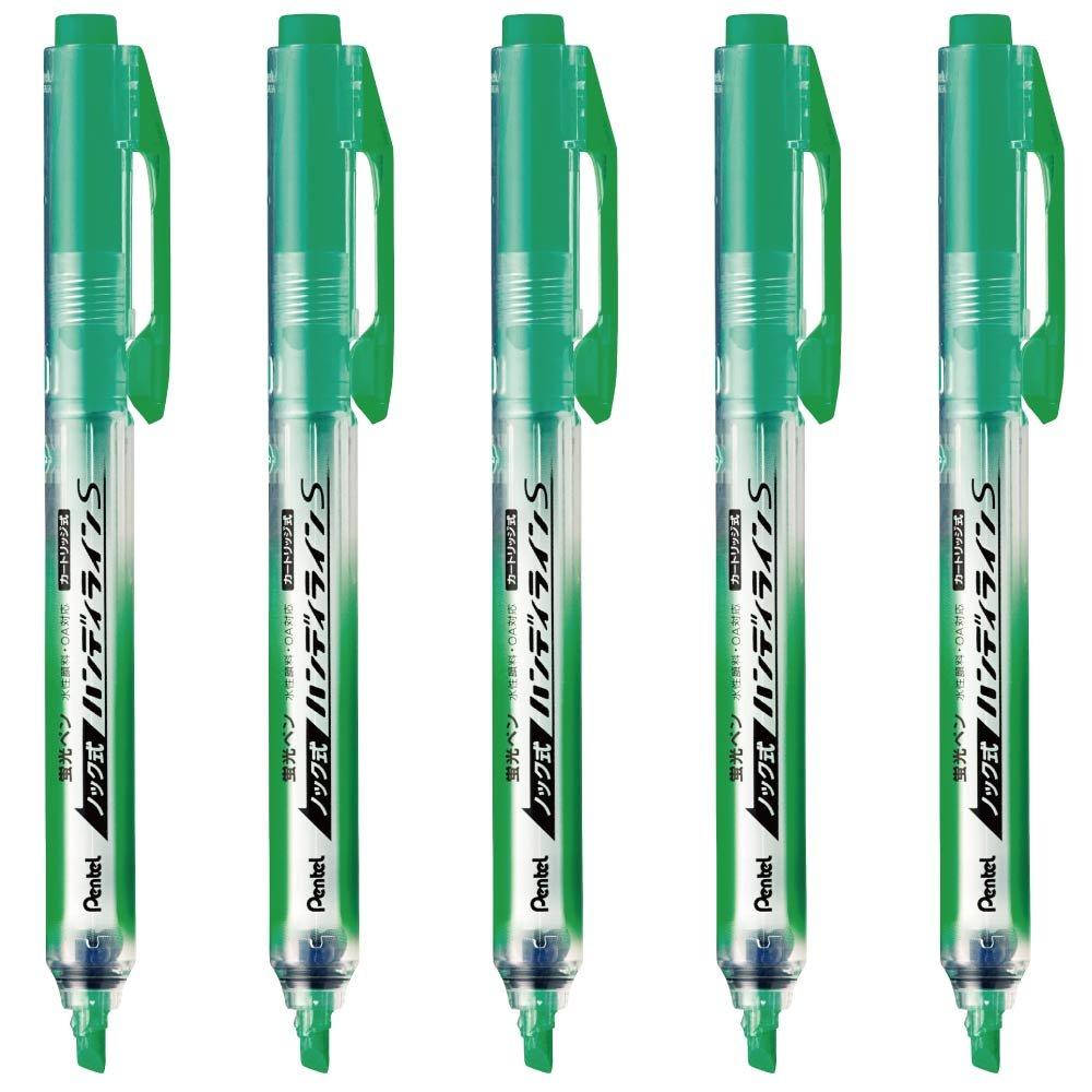Pentel Handyline S Highlighter Light 5 pens Pen, Green, XSXNS15-K,