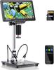 TOMLOV DM201 Pro Digital Coin Microscope, 7-inch LCD Digital Microscope with 1300x Magnification, 10-inch Adjustable Stand, HDMI Digital Microscope