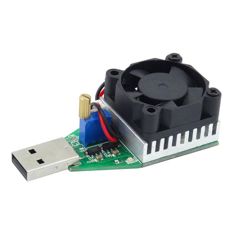 Fan Adjustable Current Module with 15W DC 3V-21V Electronic Test Load resistor USB Interface Battery Discharge Capacity Tester Tool