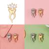Stylish Alloy Teeth Brooch Elegant Crown Design With Shimmering Rhinestones For Unisex Fashion