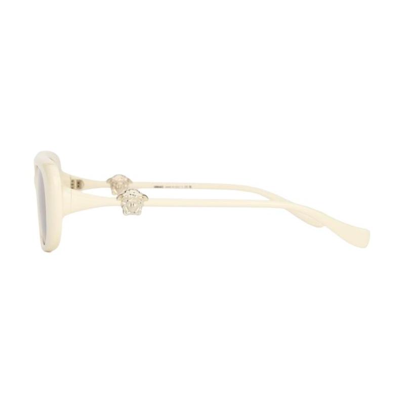 Versace Temple Logo Design Plate Square Sunglasses Unisex Couple Style Milk 31046534 OVE4504D-55361T-Milky white 56-18-140