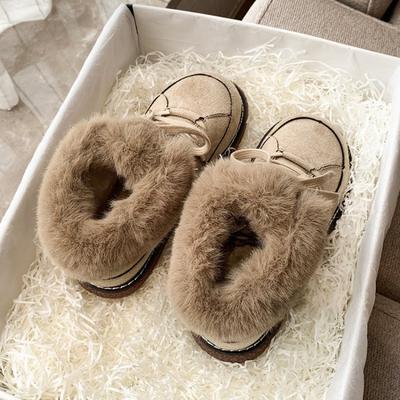 Warm Lace-up Low-top Cotton Shoes, Women's Fleece Thickened Round Lace-up Snow Thick-soled Ankle Boots
