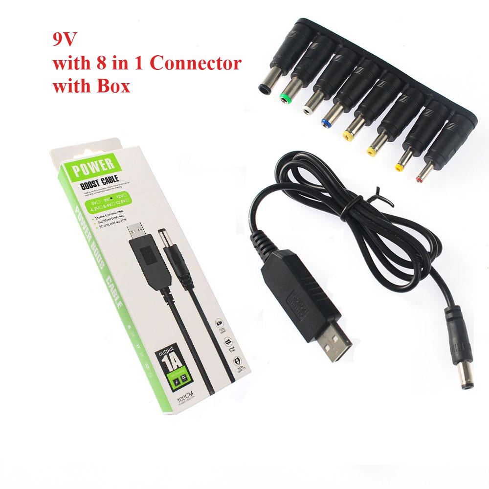 USB Power Boost Line Module DC To DC 5V 9V 12V Step-up USB Boost Cable Adapter Cable Converter 5.5mm*2.1/2.5mm Plug Box Packed